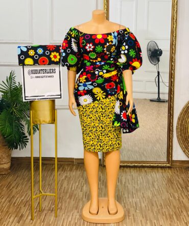 KDA UP SHOULDER MIX-MATCHED GOWN