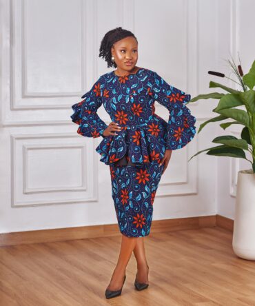 KDA LONG SLEEVE BLOUSE WITH A MINI SKIRT